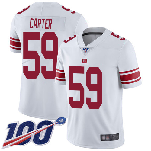 Men New York Giants #59 Lorenzo Carter White Vapor Untouchable Limited Player 100th Season Football NFL Jersey->new york giants->NFL Jersey